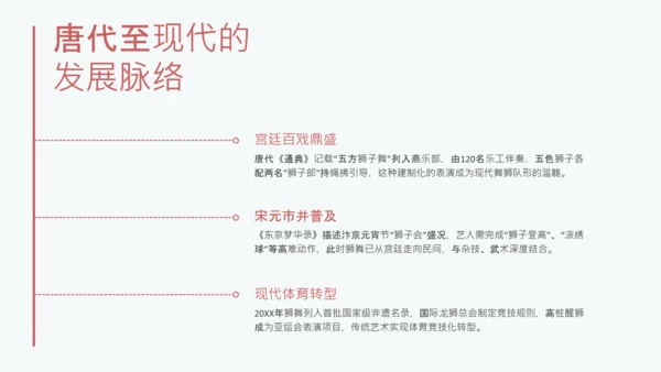 红色简约中国传统文化醒狮介绍