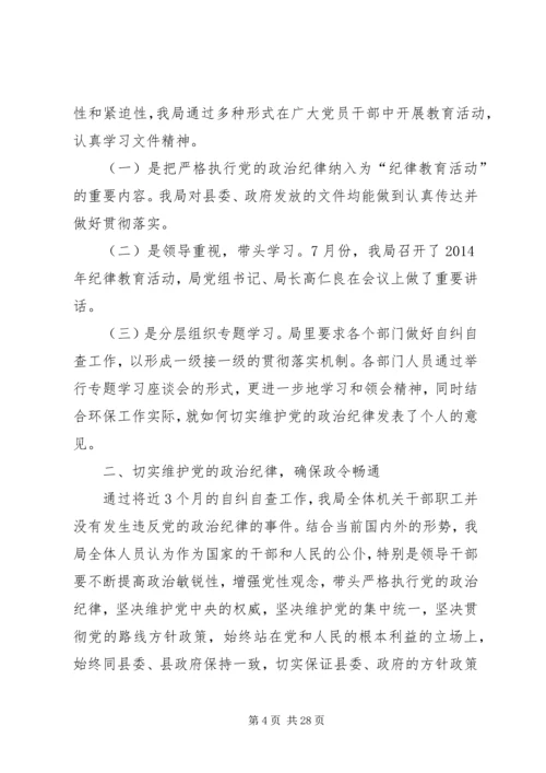 第一篇：政治纪律自查报告.docx