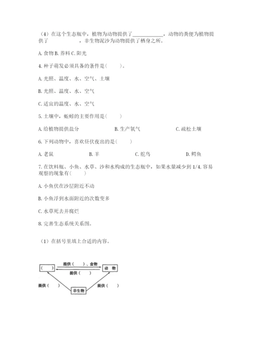 教科版五年级下册科学第一单元《生物与环境》测试卷精品【完整版】.docx