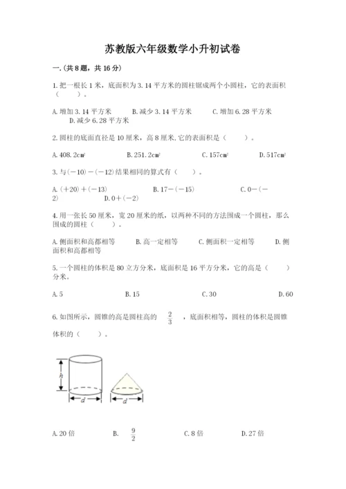 苏教版六年级数学小升初试卷附答案【a卷】.docx