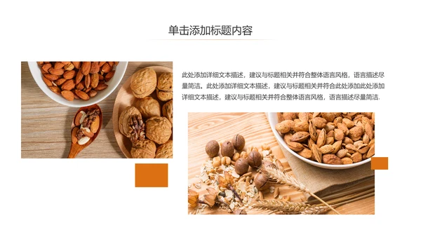 休闲美食美味坚果干果宣传画册PPT模板
