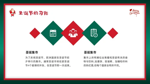 红绿插画圣诞节介绍PPT模板宣传PPT动态PPT