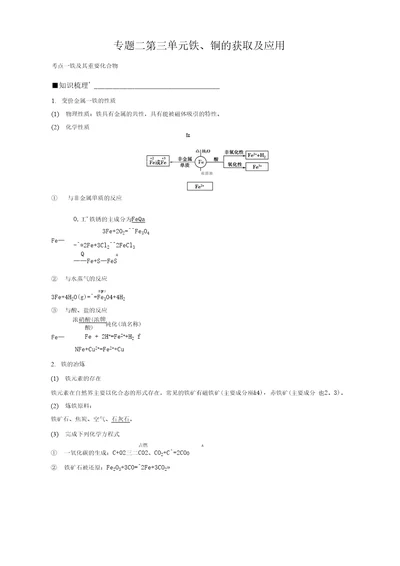 高三2.3铁、铜的获取及应用