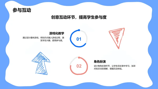 蓝色卡通风可爱卡通教育教学PPT模板