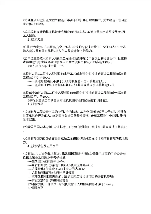 工程勘察资质分级标准和工程设计资质分级标准完整版共47页doc