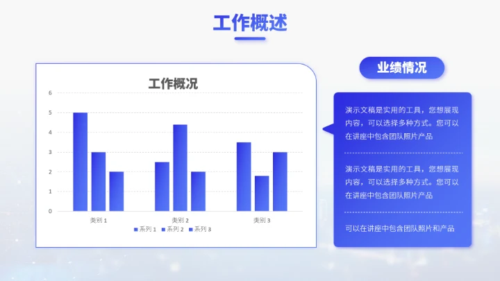 蓝色高端工作汇报PPT模板