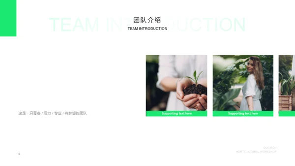 绿色绿植园艺工坊商业创业计划书PPT素材