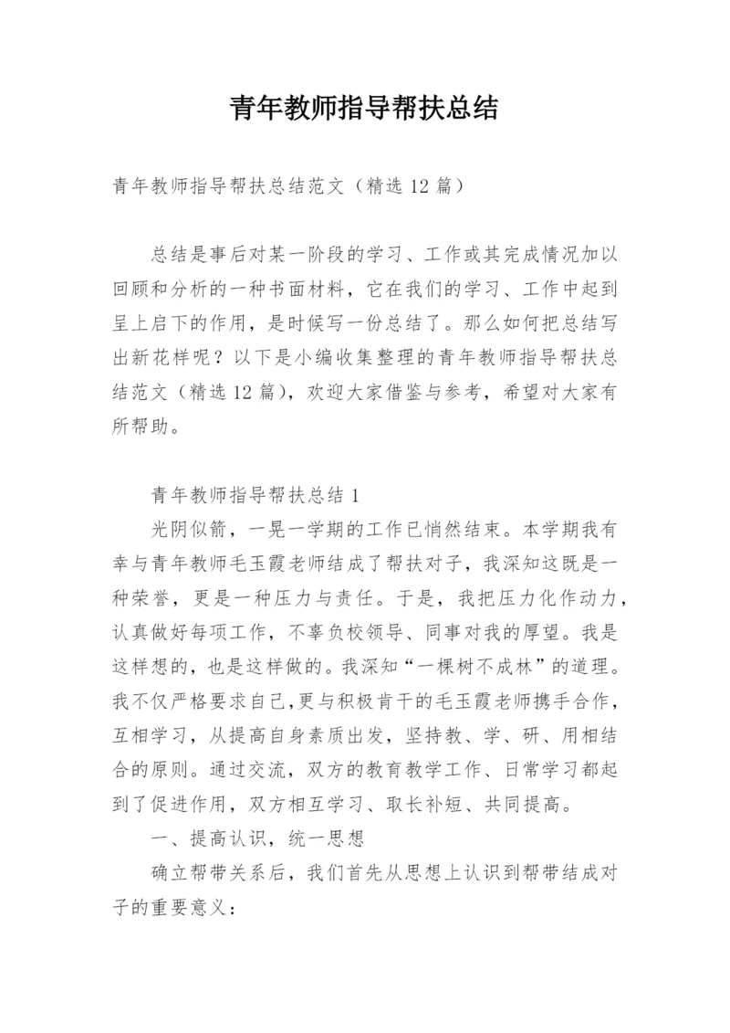 青年教师指导帮扶总结.docx