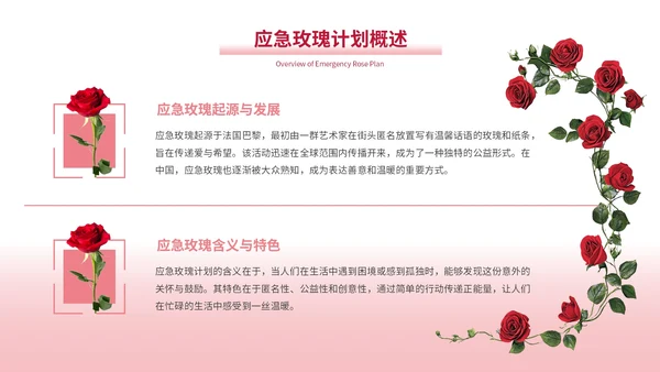 粉色创意风520应急玫瑰计划商场营销策划PPT模板
