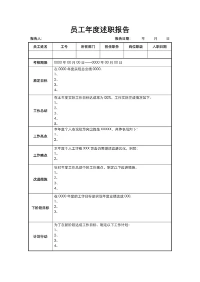 员工年度述职报告简洁