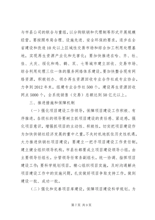 全省供销社系统项目建设指导意见.docx