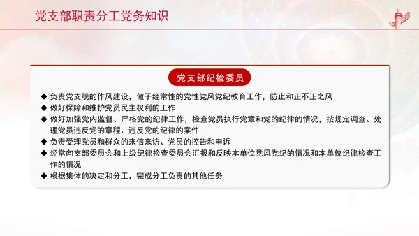 党支部职责分工党务知识工作职责介绍党课