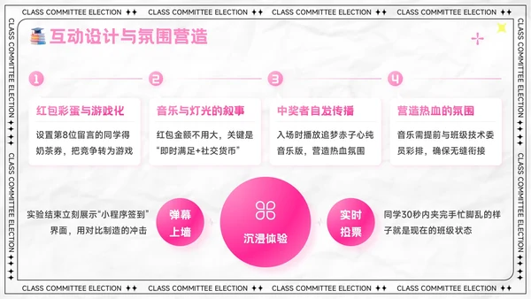 粉色卡通风大学生班委竞选演讲PPT模板