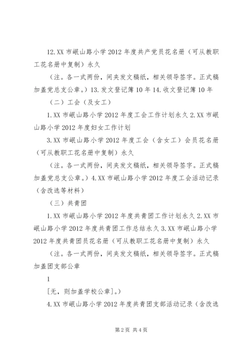 公司档案室竣工资料收集一览表 (2).docx