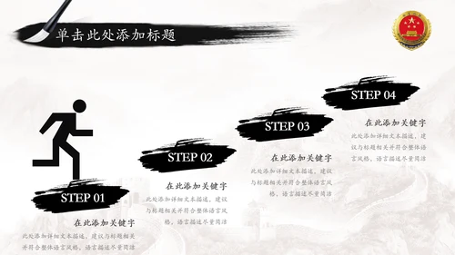 中国风水墨中国检察院工作报告ppt模板