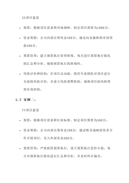 公司项目建设资金保障方案