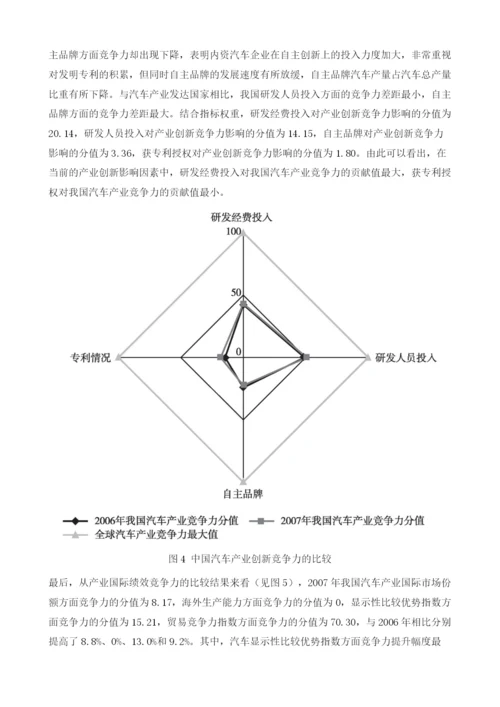 2007年中国汽车产业国际竞争力的变化.docx