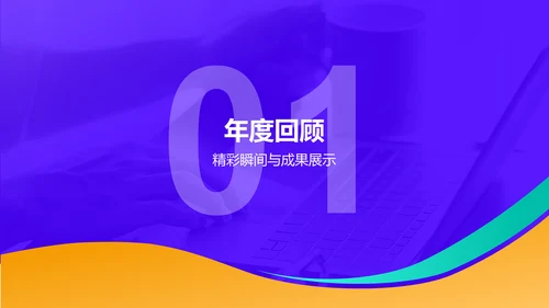 紫色简约风通用行业年终总结PPT模板