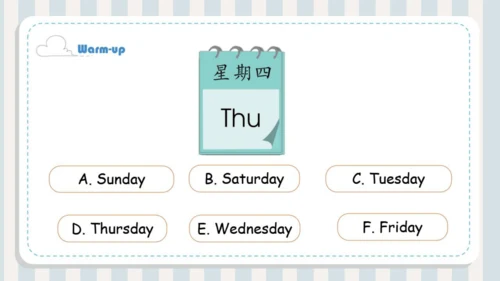 人教新起点小学英语二年级下册 Unit6 My Week L2