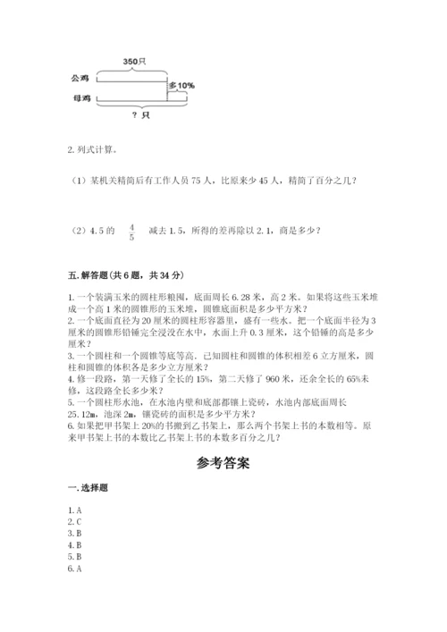北京版六年级下册数学期中测试卷【全国通用】.docx
