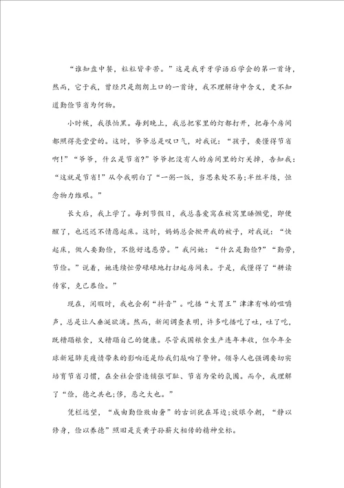 浪费可耻的作文600字