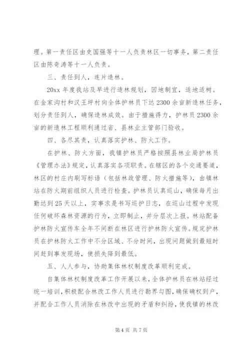 [护林员岗位个人工作总结范文]护林员个人工作总结.docx