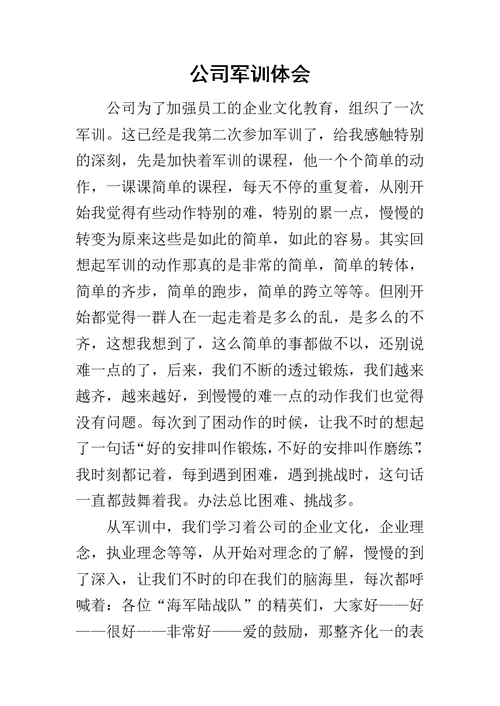 公司军训体会