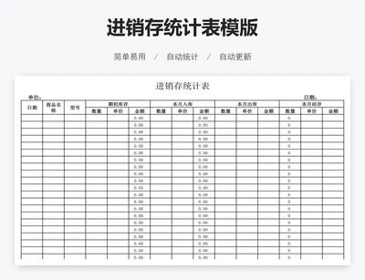 进销存统计表模版