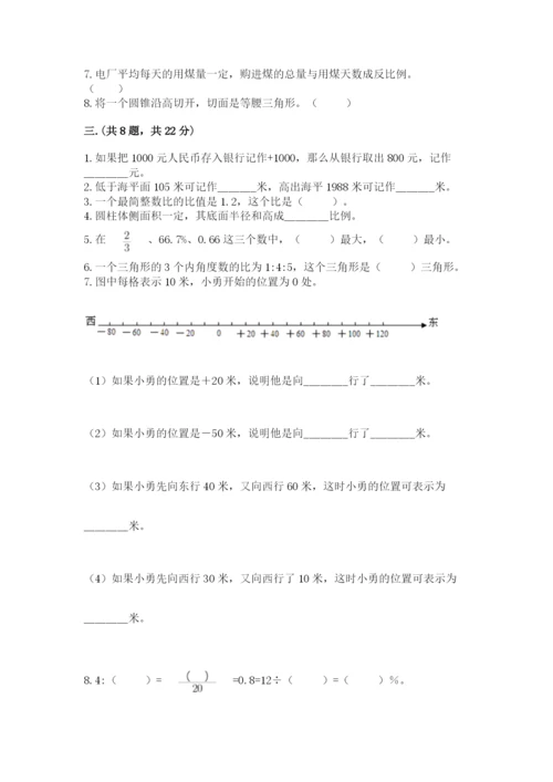 苏教版数学六年级下册试题期末模拟检测卷及完整答案【精选题】.docx