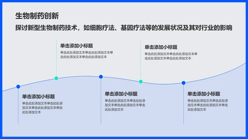 蓝色插画风生物医疗月度总结会议PPT模板