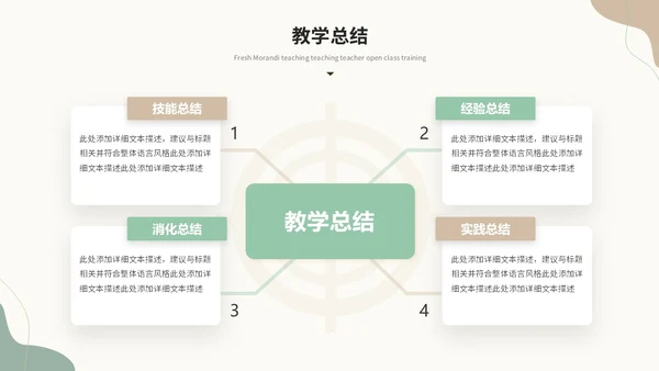 小清新绿植莫兰迪教学课件教师说课教育ppt模板说课稿