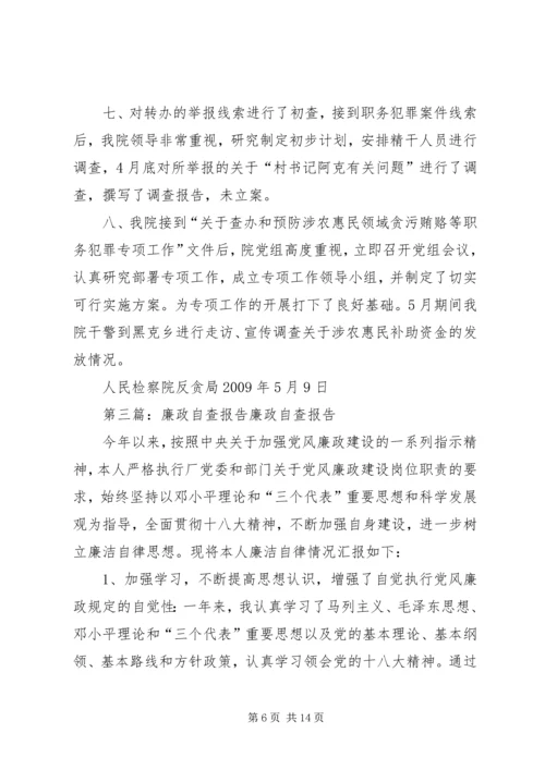 反贪局廉政自查报告.docx