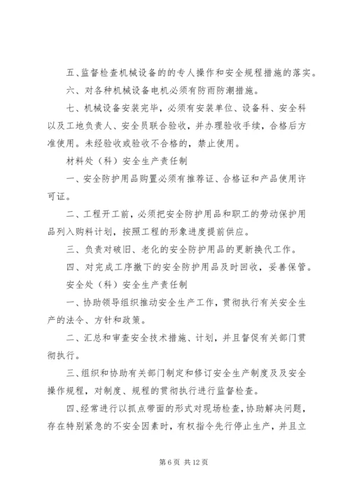 公司各部门安全生产责任制 (3).docx