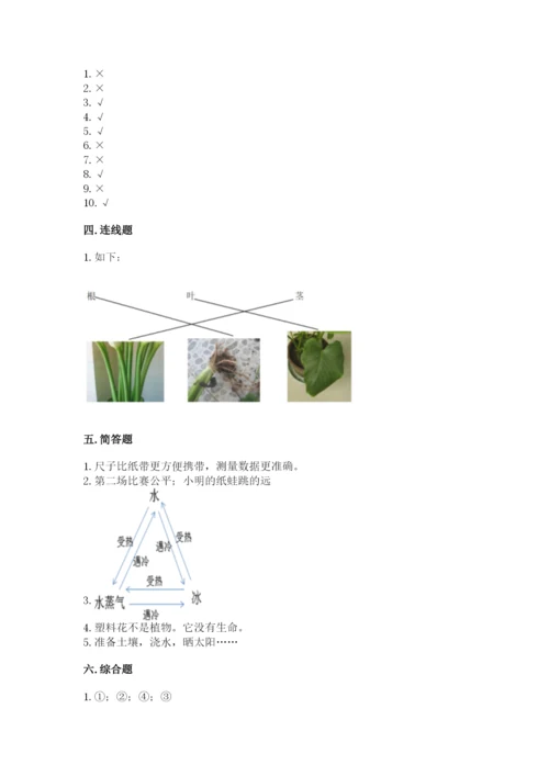 教科版一年级上册科学期末测试卷附参考答案（考试直接用）.docx