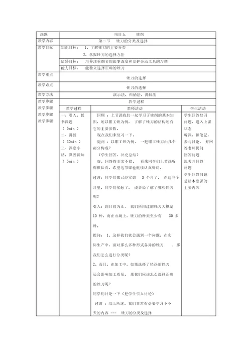 钳工锉削公开课教案