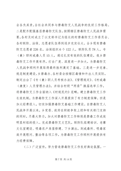 乡镇综治维护及禁毒防艾工作汇报.docx