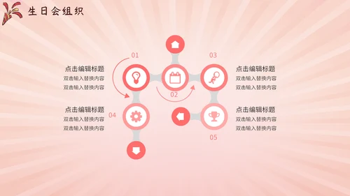 卡通粉色生日会通用PPT模板