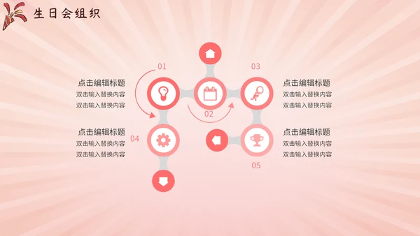 卡通粉色生日会通用PPT模板