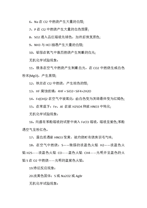 2022年高中化学部分知识点梳理