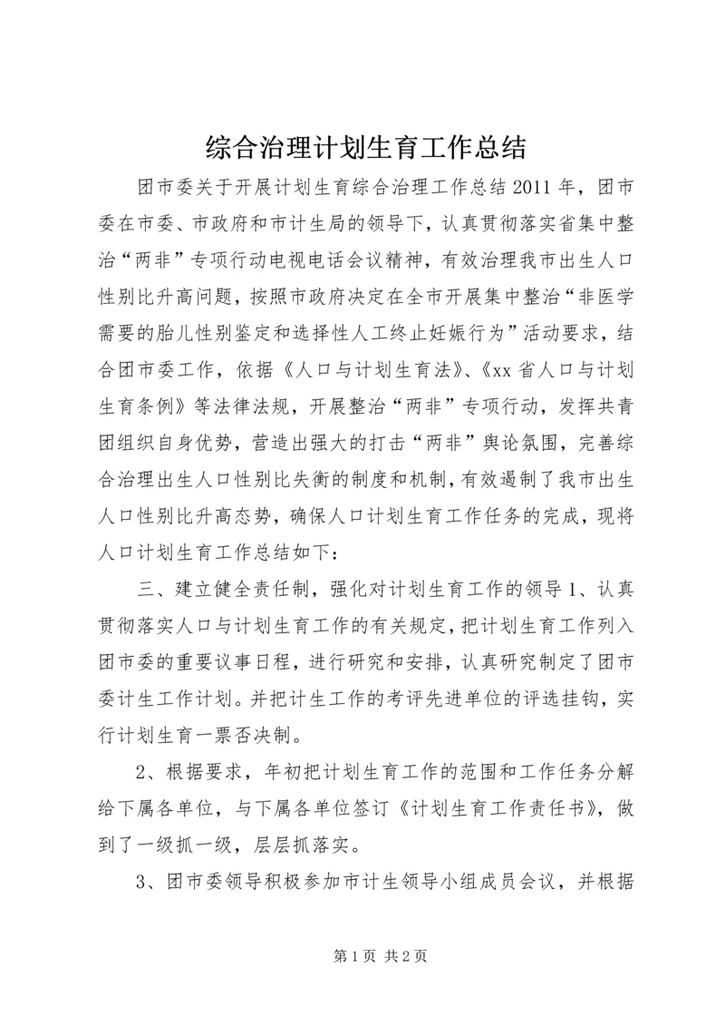 综合治理计划生育工作总结.docx