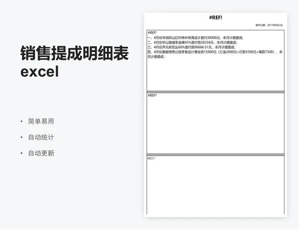 销售提成明细表excel