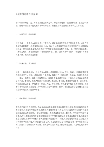 小学数学教师个人工作计划.docx