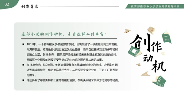《悲惨世界》读书分享名著导读PPT模板