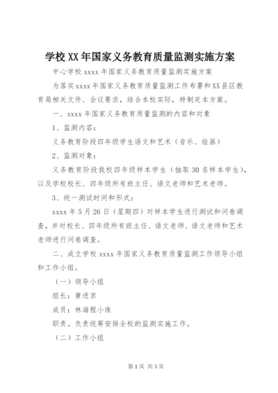 学校XX年国家义务教育质量监测实施方案 (2).docx