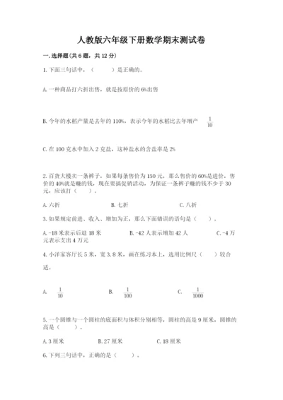 人教版六年级下册数学期末测试卷【典型题】.docx