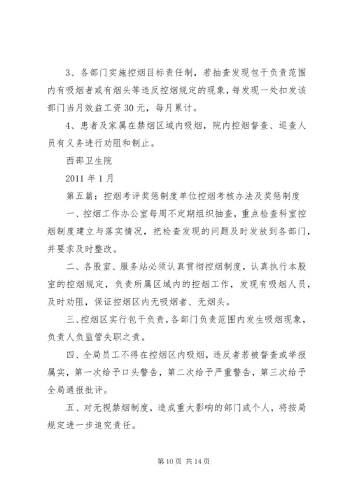 五烈镇卫生院控烟考评奖惩制度.docx