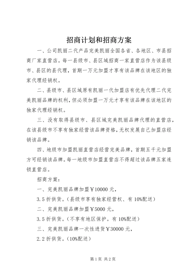 招商计划和招商方案.docx