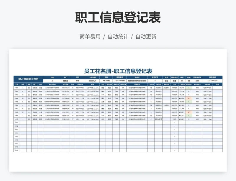 职工信息登记表