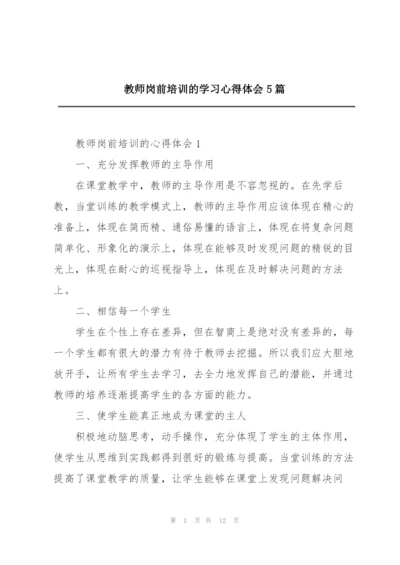 教师岗前培训的学习心得体会5篇.docx