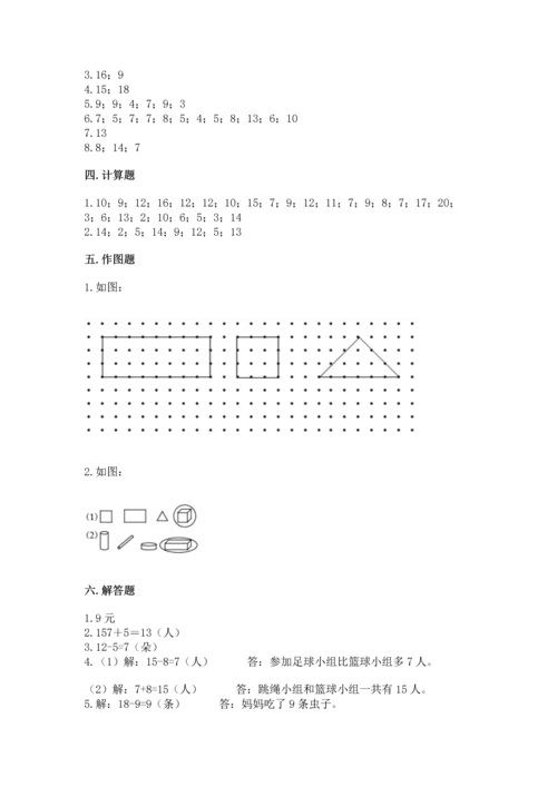 人教版一年级下册数学期中测试卷（全优）word版.docx